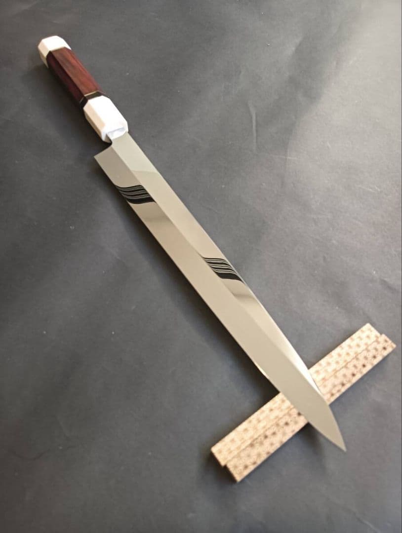 超ウルトラ鏡面仕上V金10号本焼柳刃包丁270mm デュポンコーリアン八角柄