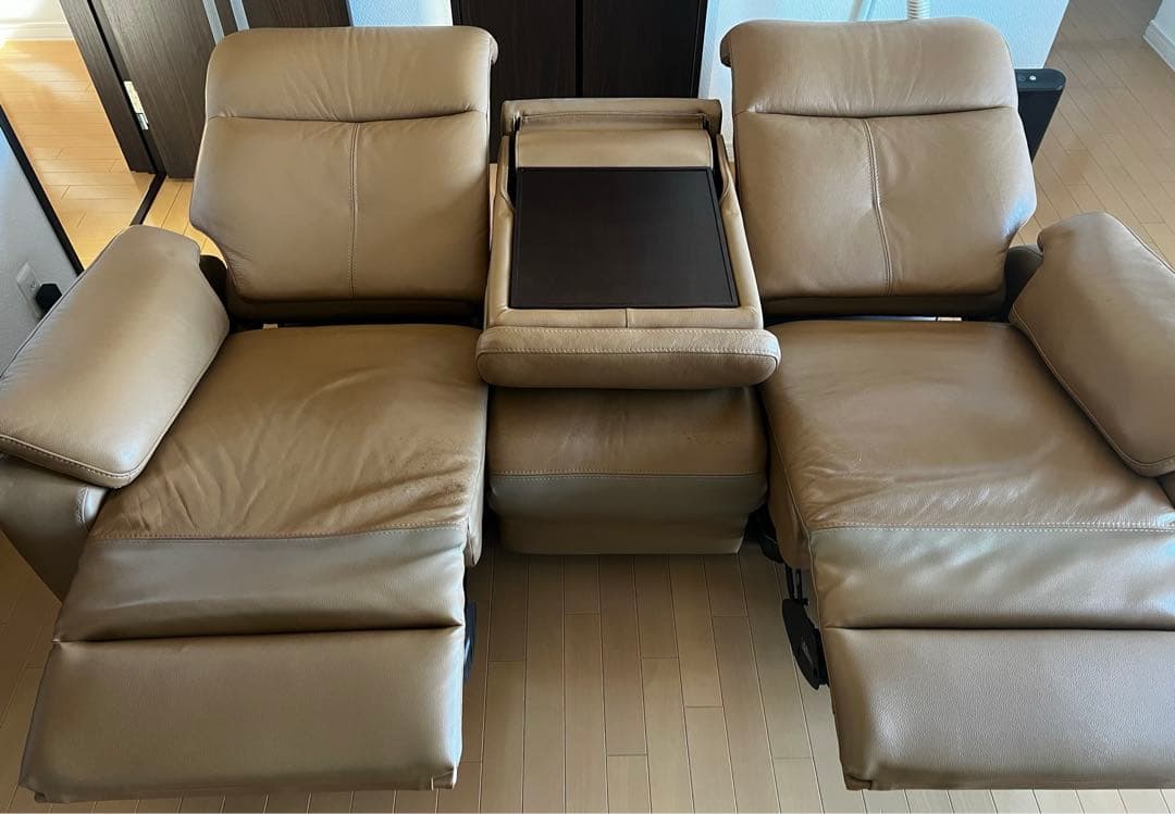 【IDC大塚家具】電動リクライニングソファ(3人掛け レザー セミオーダー品