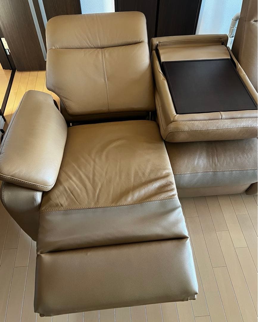 【IDC大塚家具】電動リクライニングソファ(3人掛け レザー セミオーダー品