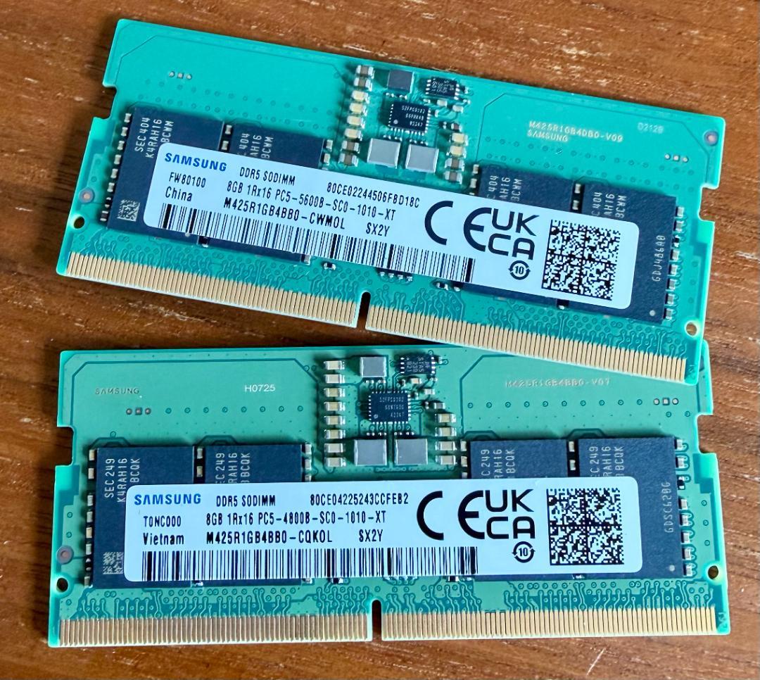 Samsung DDR5 8GB 2枚セット