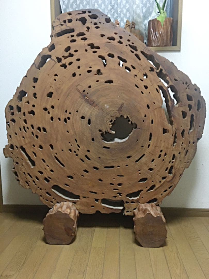 ☆屋久杉輪切衝立☆工芸品☆テーブル☆置物☆