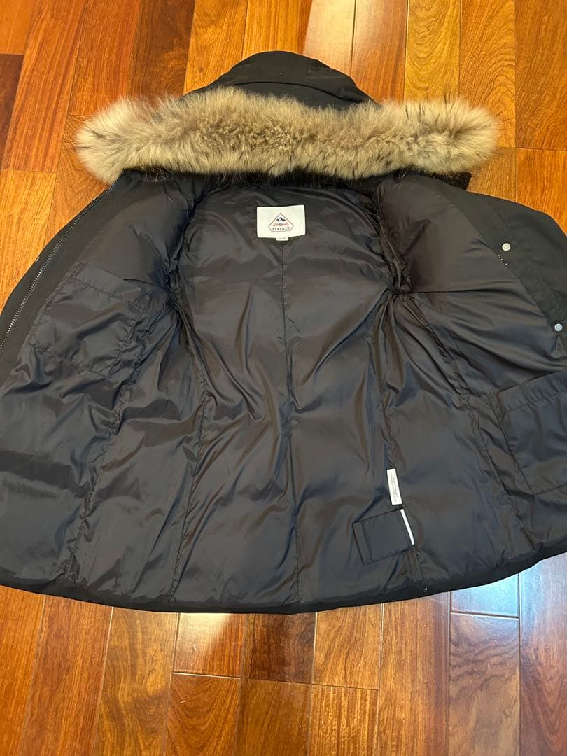 PYRENEX ファー付き ダウンジャケット 美品　ブラック　JP38