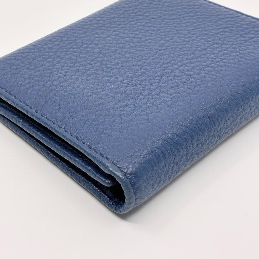 PRADA プラダ レザー 三つ折り財布 青 ブルー A1355A4