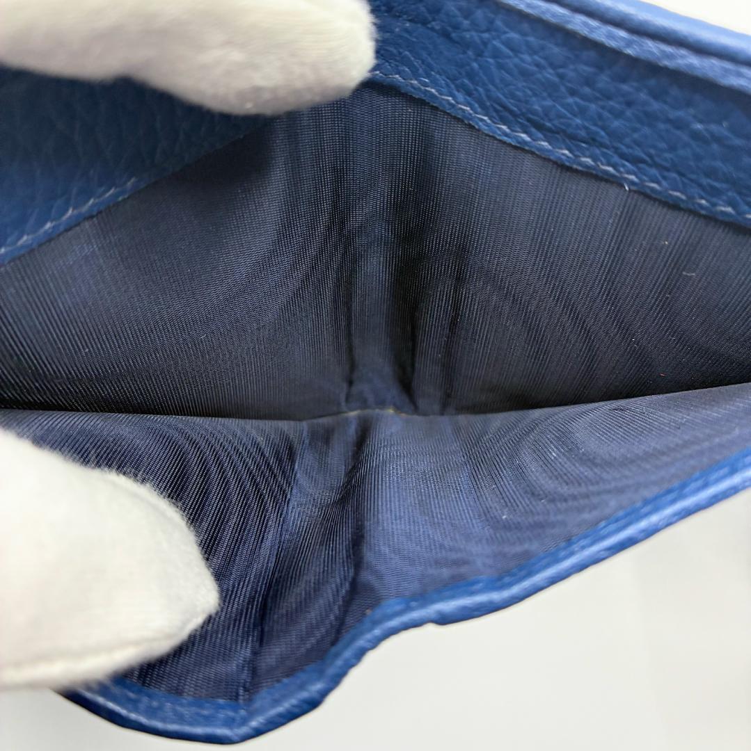 PRADA プラダ レザー 三つ折り財布 青 ブルー A1355A4