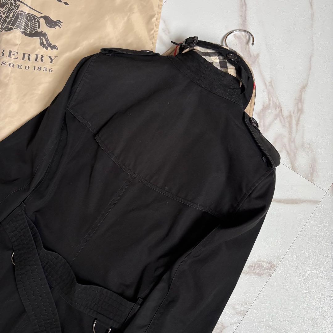 英国製◆バーバリー ケンジントン トレンチコート ベルト付 黒 M