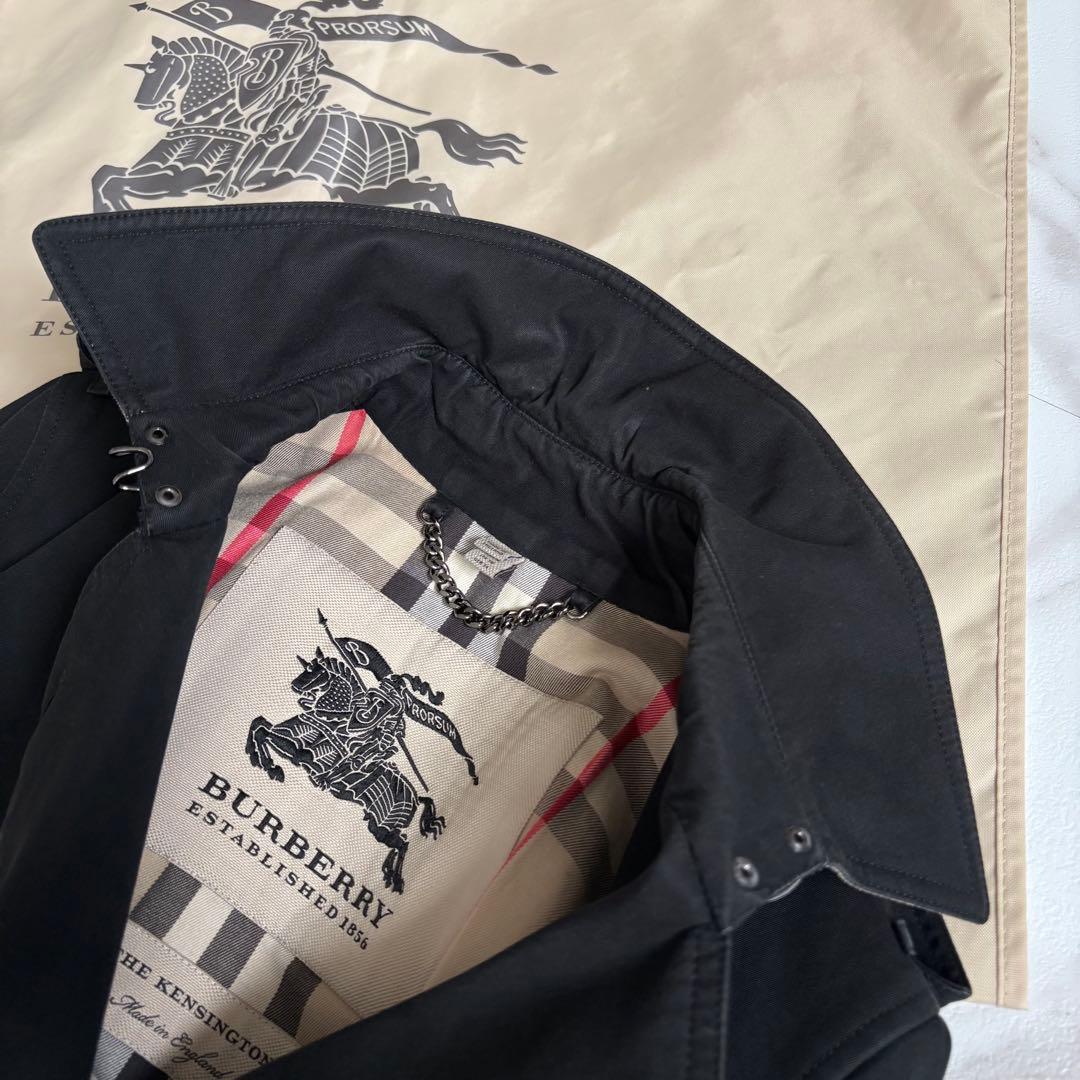 英国製◆バーバリー ケンジントン トレンチコート ベルト付 黒 M