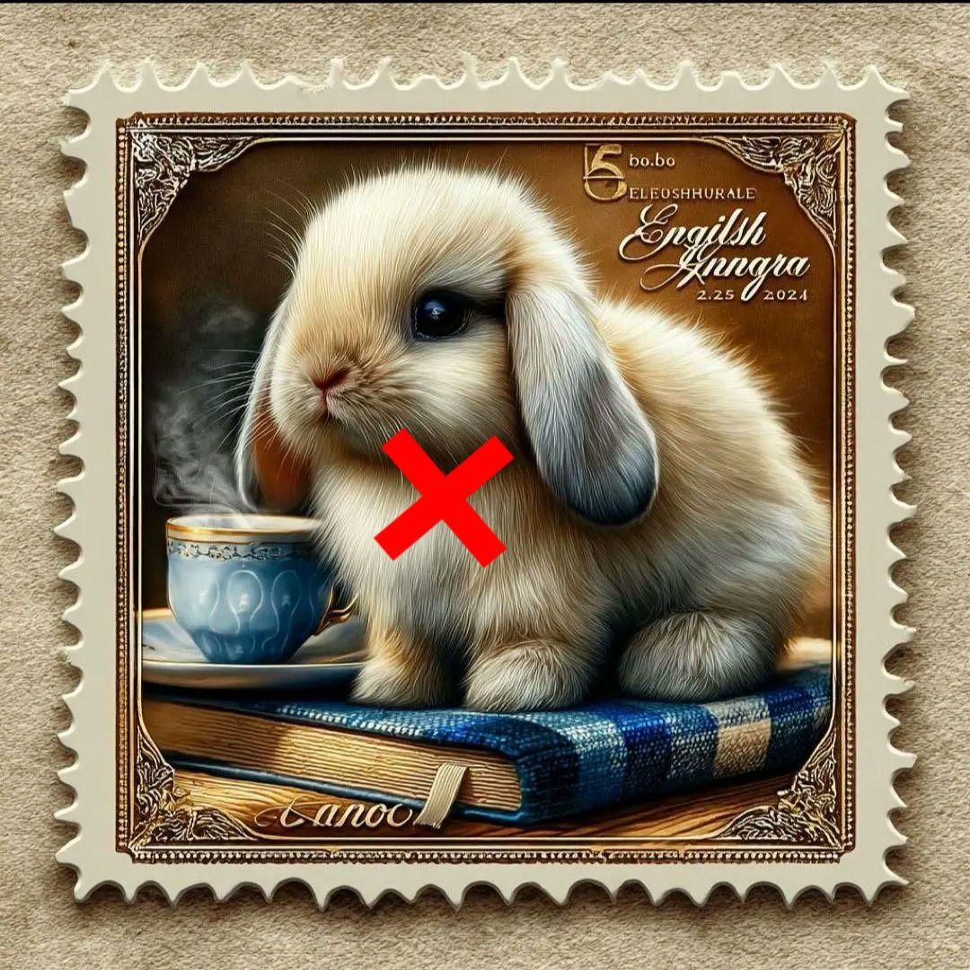 うさぎ切手パネル生地　ハンドメイド