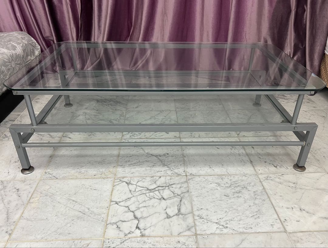 【おしゃれ】送料込み 　ガラスセンターテーブル ローテーブル　コーヒーテーブル