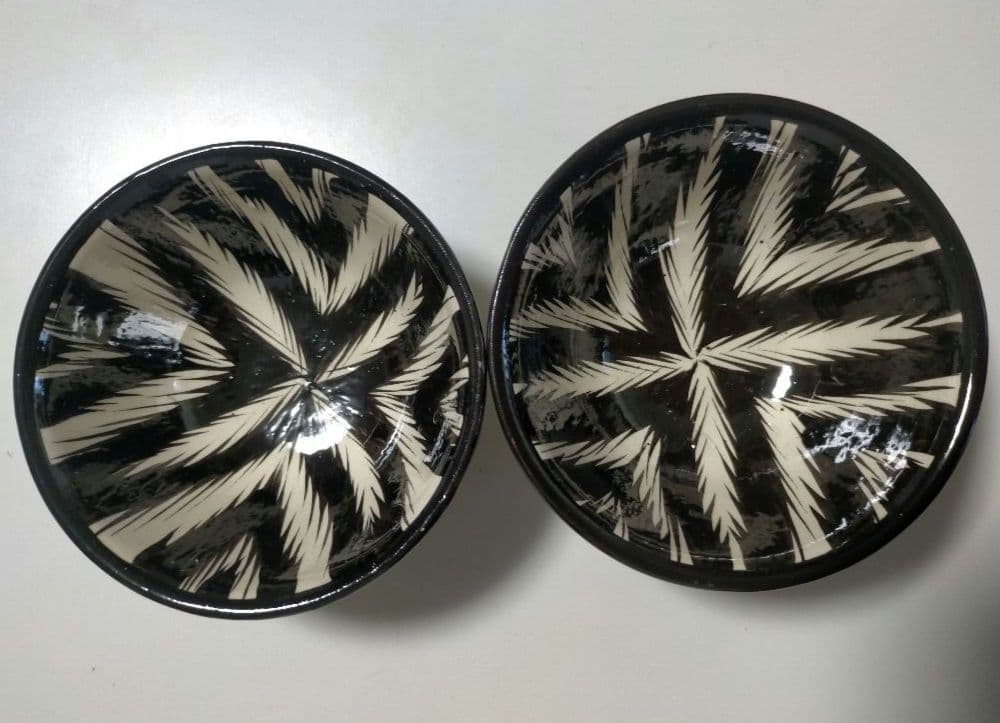 ウズベキスタン アドラス柄 陶器 ティーポット、受け皿、カップ2個付き