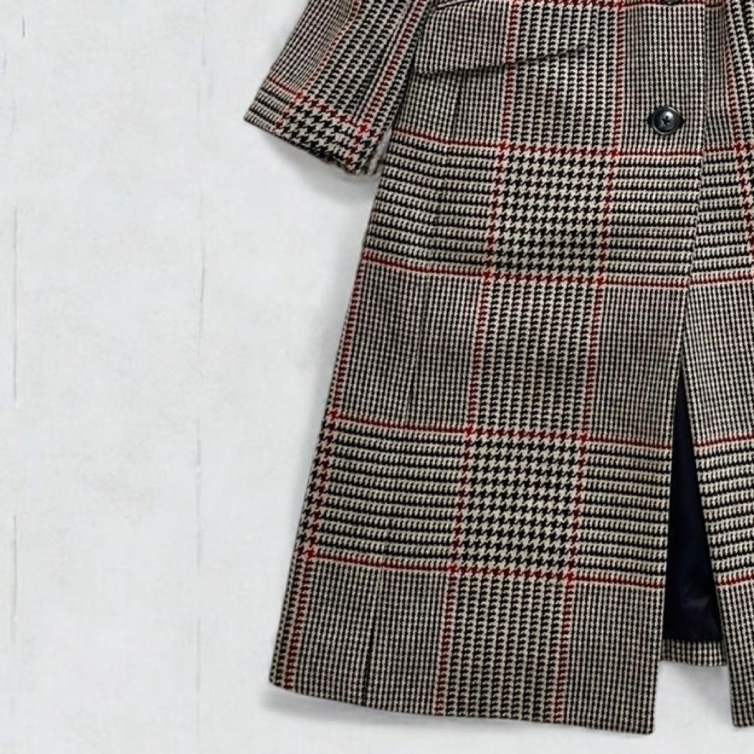 美品✨ラルフローレン 千鳥格子 チェック チェスターコート ベロア Aライン 9