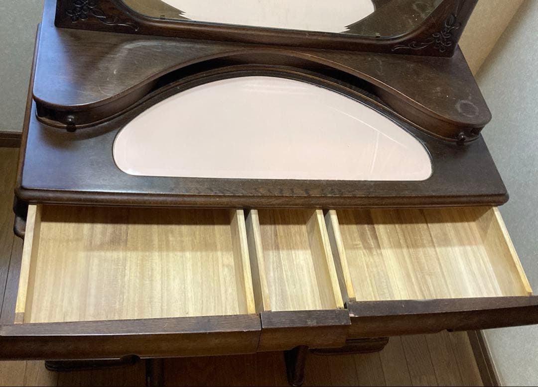 ⭐︎最終値下げ⭐︎ドレッサー 鏡台 アンティーク ブラウン 木彫り