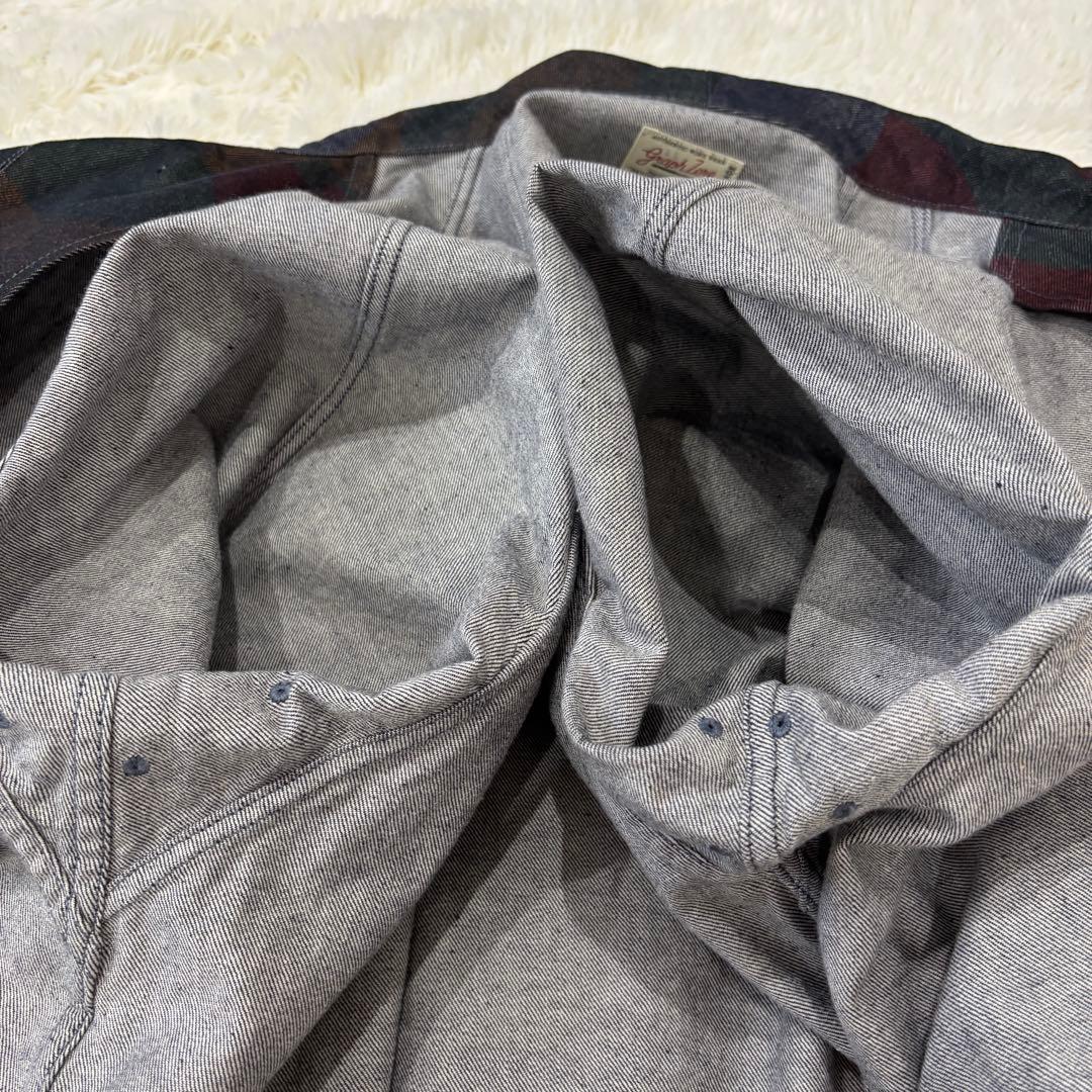 【極美品】グラフゼロ XL デニム ロング トレンチコート 総柄 マルチカラー