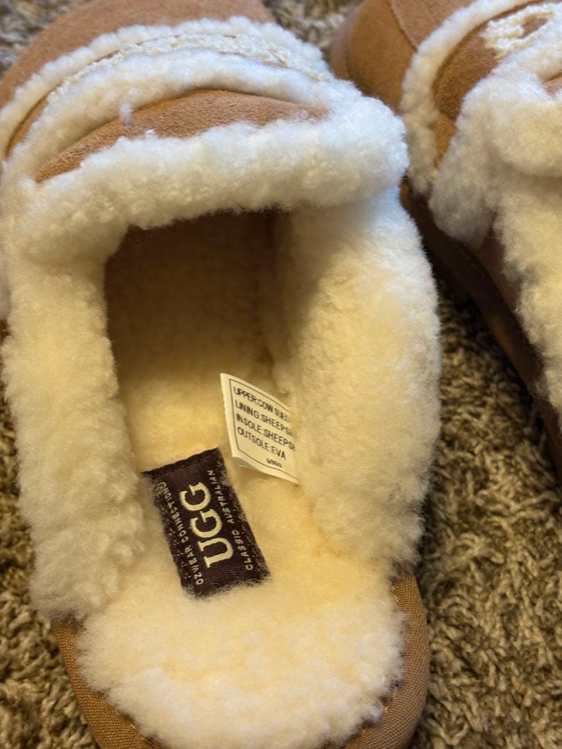 UGG スウェード・ムートン　スリッパ