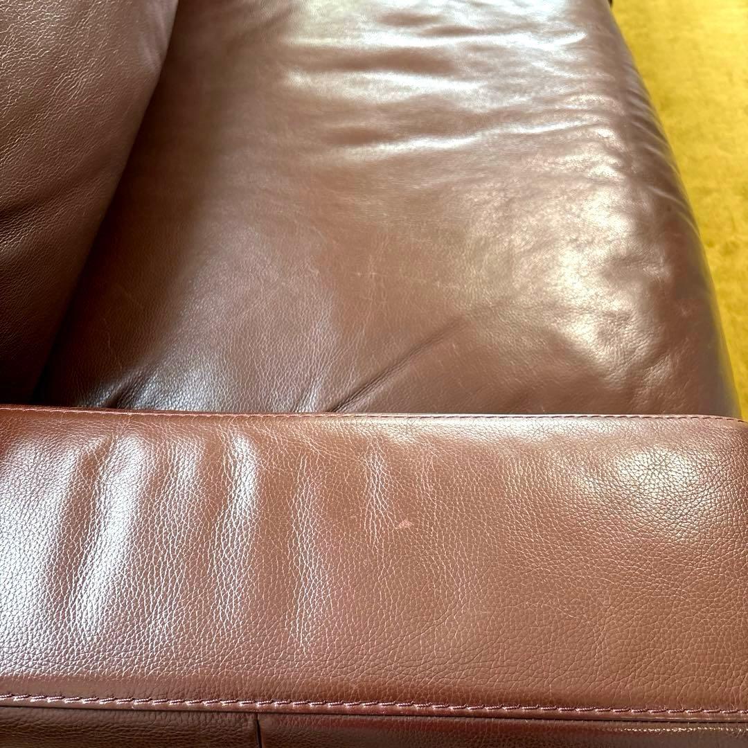 無印良品　革張りフェザーソファ