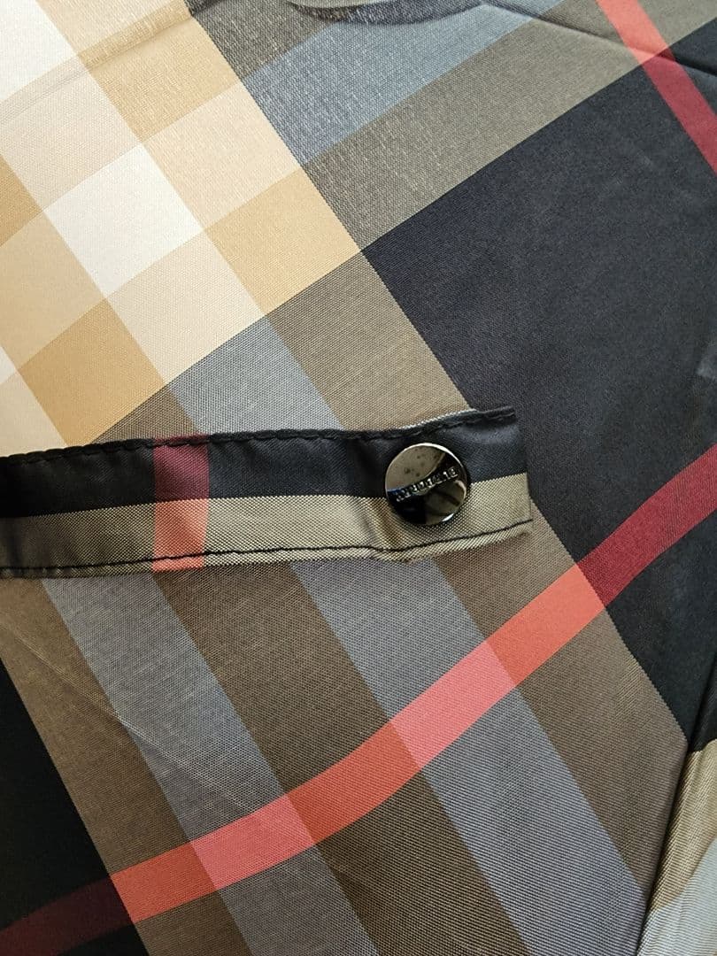 【タグ付き新品】BURBERRY 折り畳み式ジャンプ傘 レザーハンドル