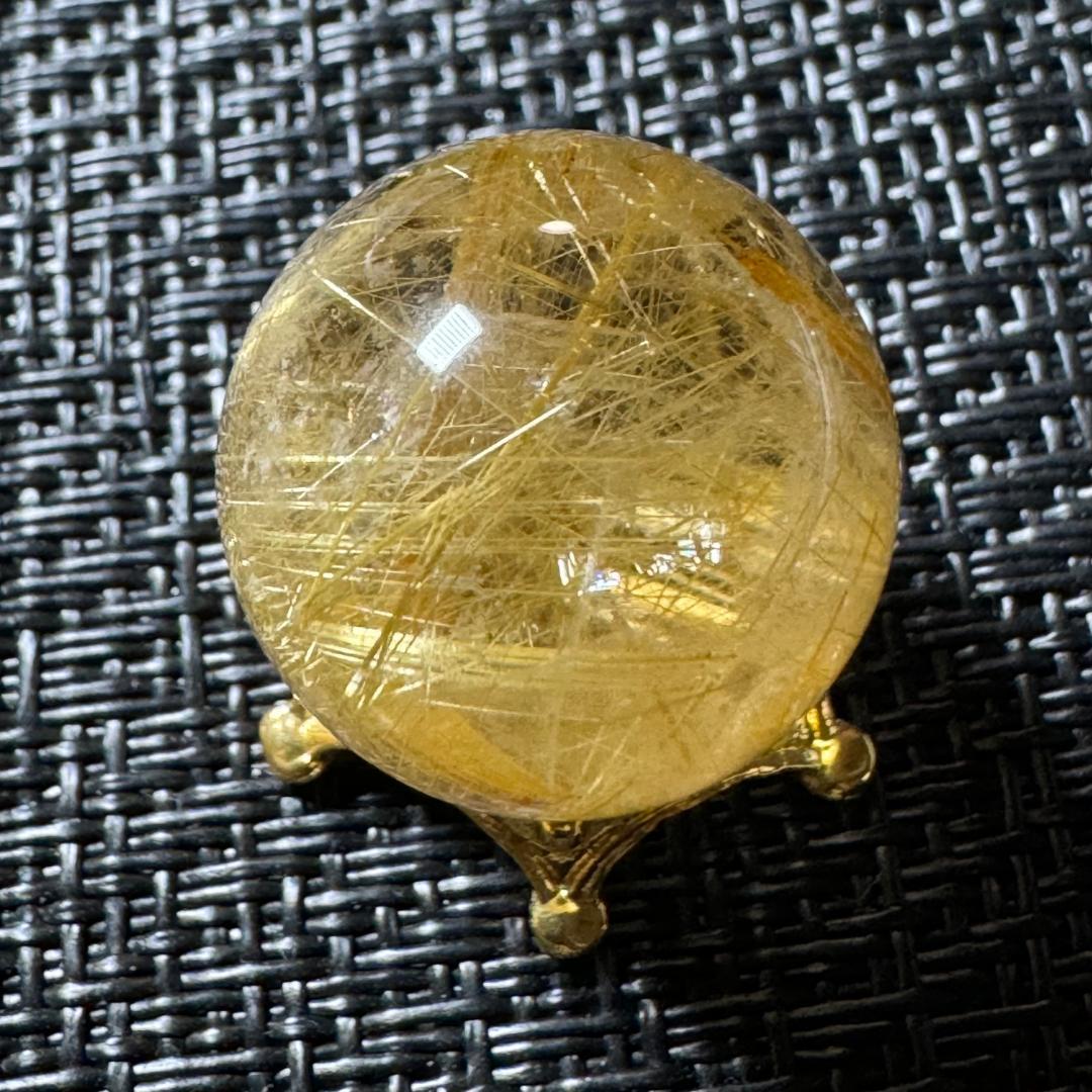 金運アップ◇ゴールドルチルクォーツ◇丸玉　約19.7㎜