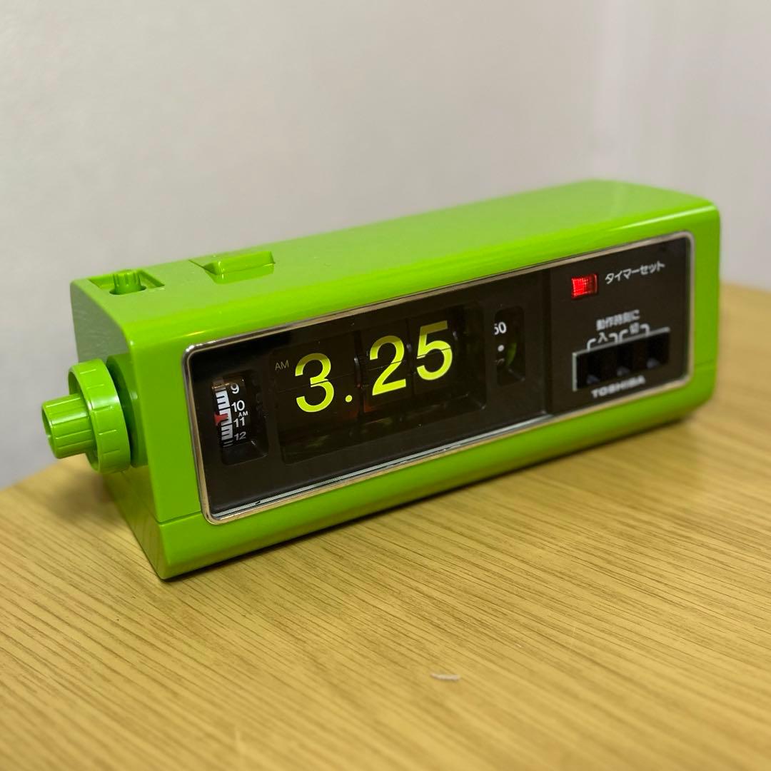 【メンテ済・動作正常】TOSHIBAパタパタ時計 タイムスイッチTWM-300緑