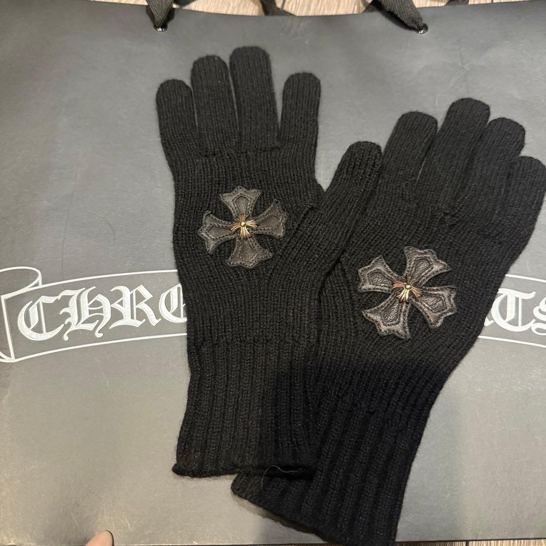 CHROME HEARTS クロスパッチ　カシミヤ　グローブ　新品未使用