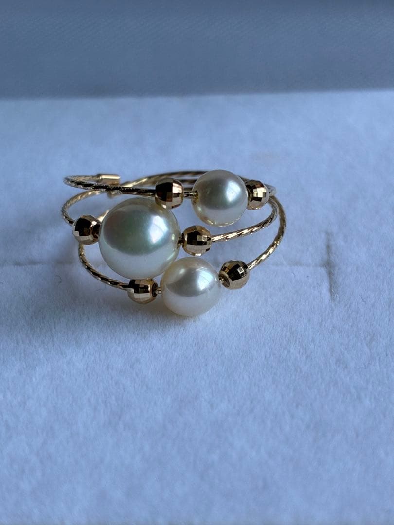 【新品】K18 アコヤ真珠 リング