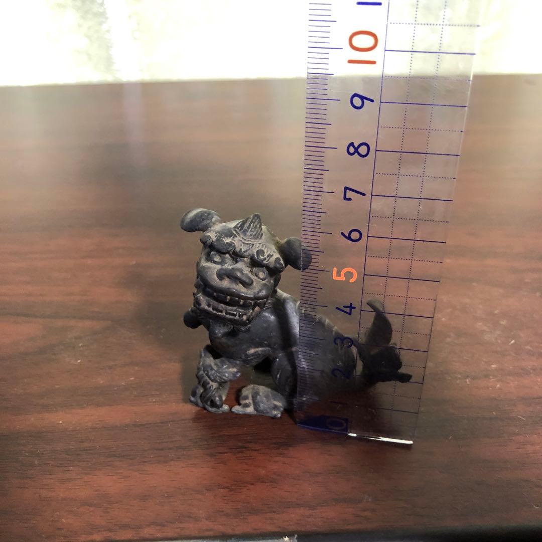 青銅製　金工　狛犬　盆景　箸置き　無銘