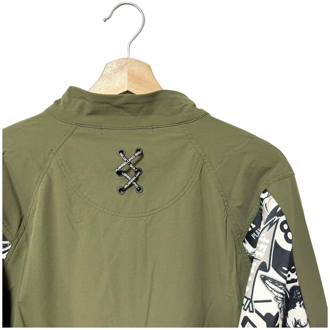 新品 ラッセルノ ゴルフ ハーフジップ プルオーバー ブルゾン カーキ L 5