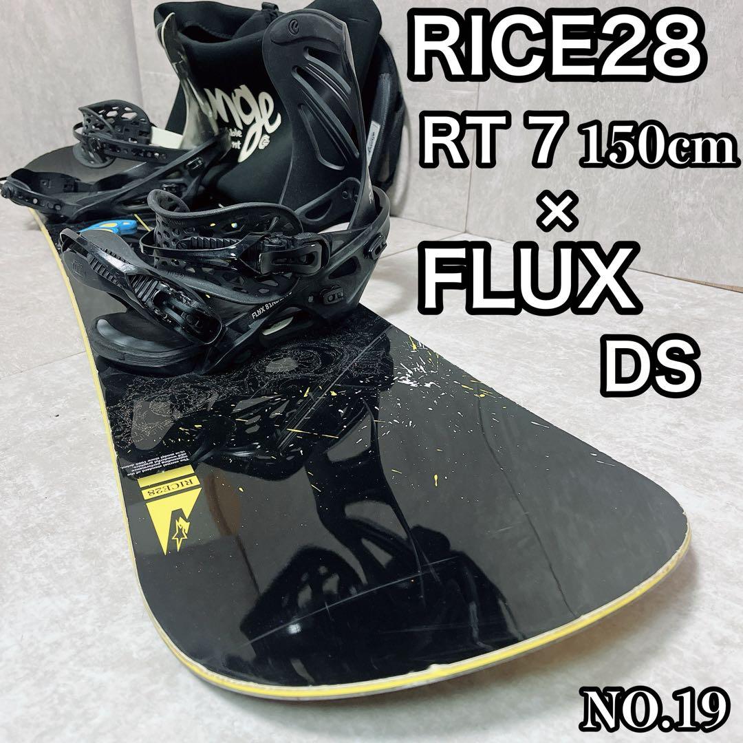 RICE28 RT7 150cm FLUX DSメンズスノーボードセット 19