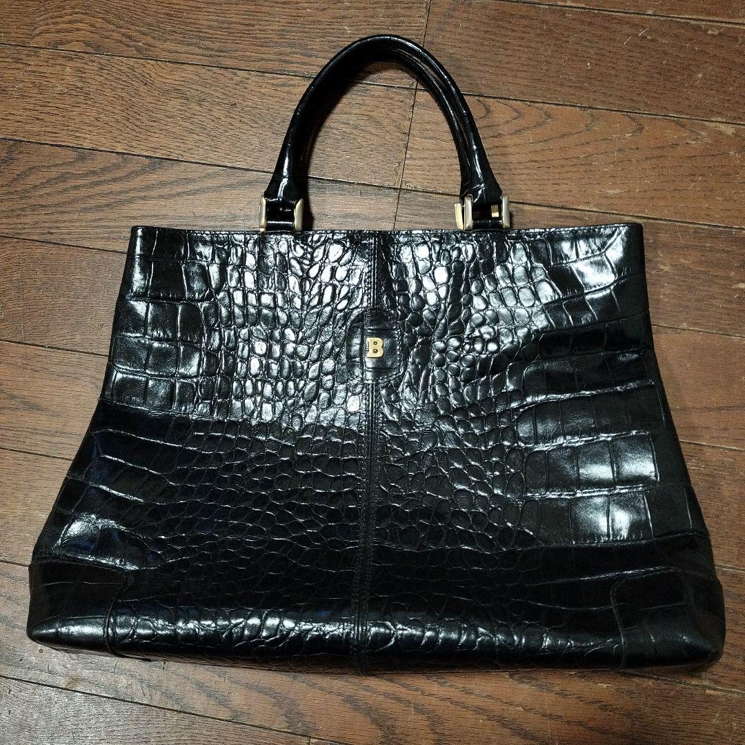 クロコダイルBALLY バリー トートバッグ レザー 本革ビジネス A4収納 黒