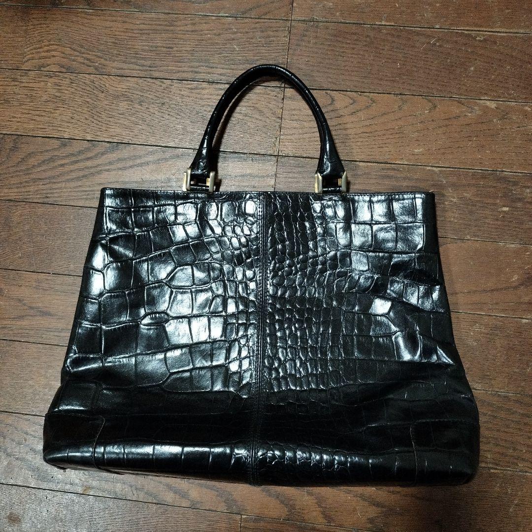 クロコダイルBALLY バリー トートバッグ レザー 本革ビジネス A4収納 黒