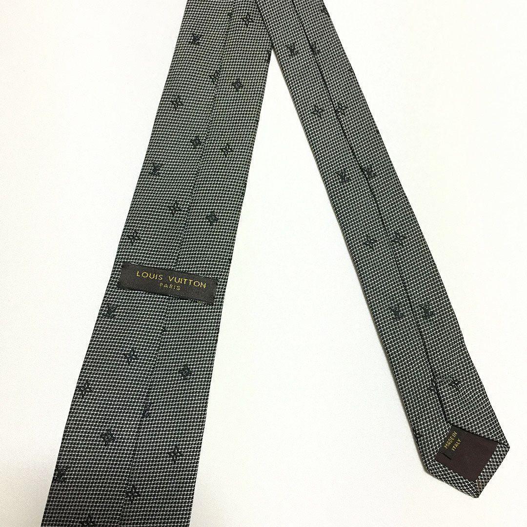 未使用級 ルイヴィトン Louis Vuitton ネクタイ ブラック系 LV柄