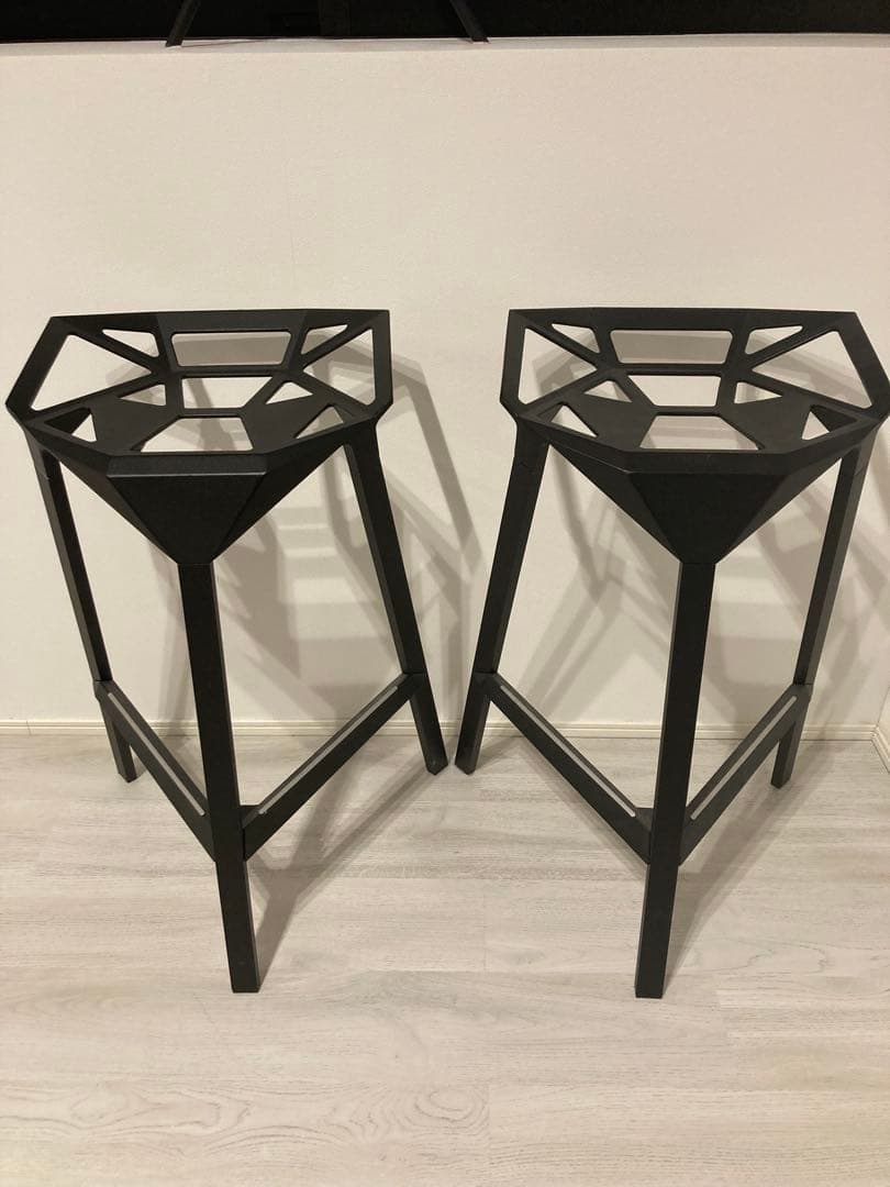 ②幾何学デザインハイチェア1脚