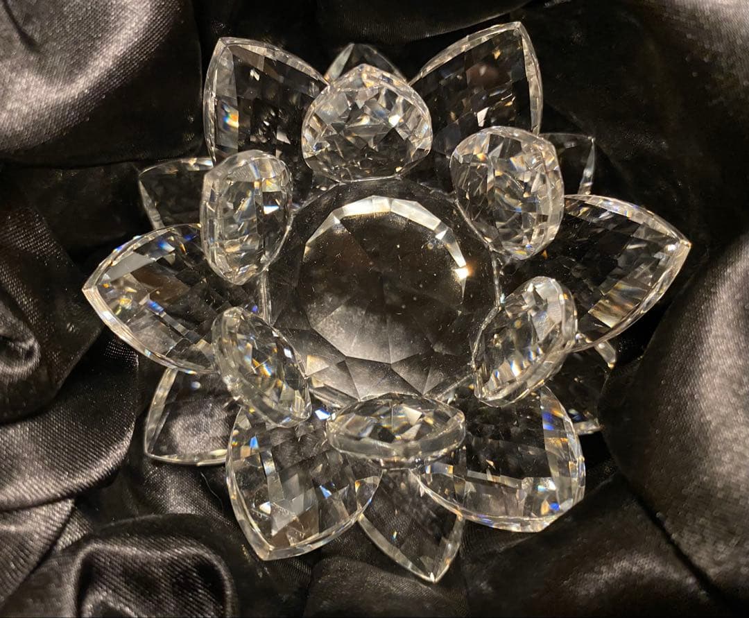 水晶 クリスタル 蓮の花 置物