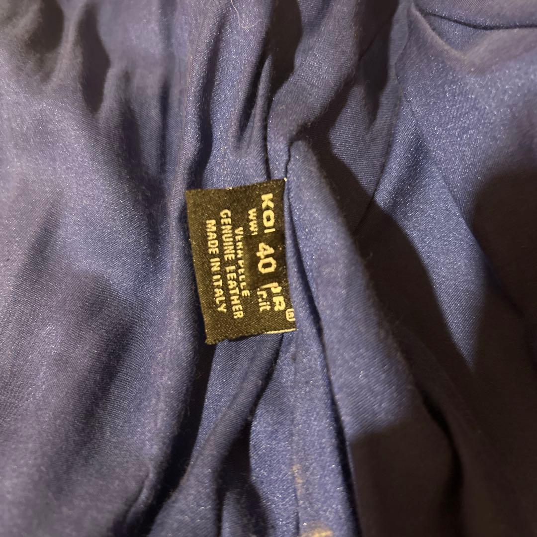 ネイビー 本革 ジャケット 40イタリア製