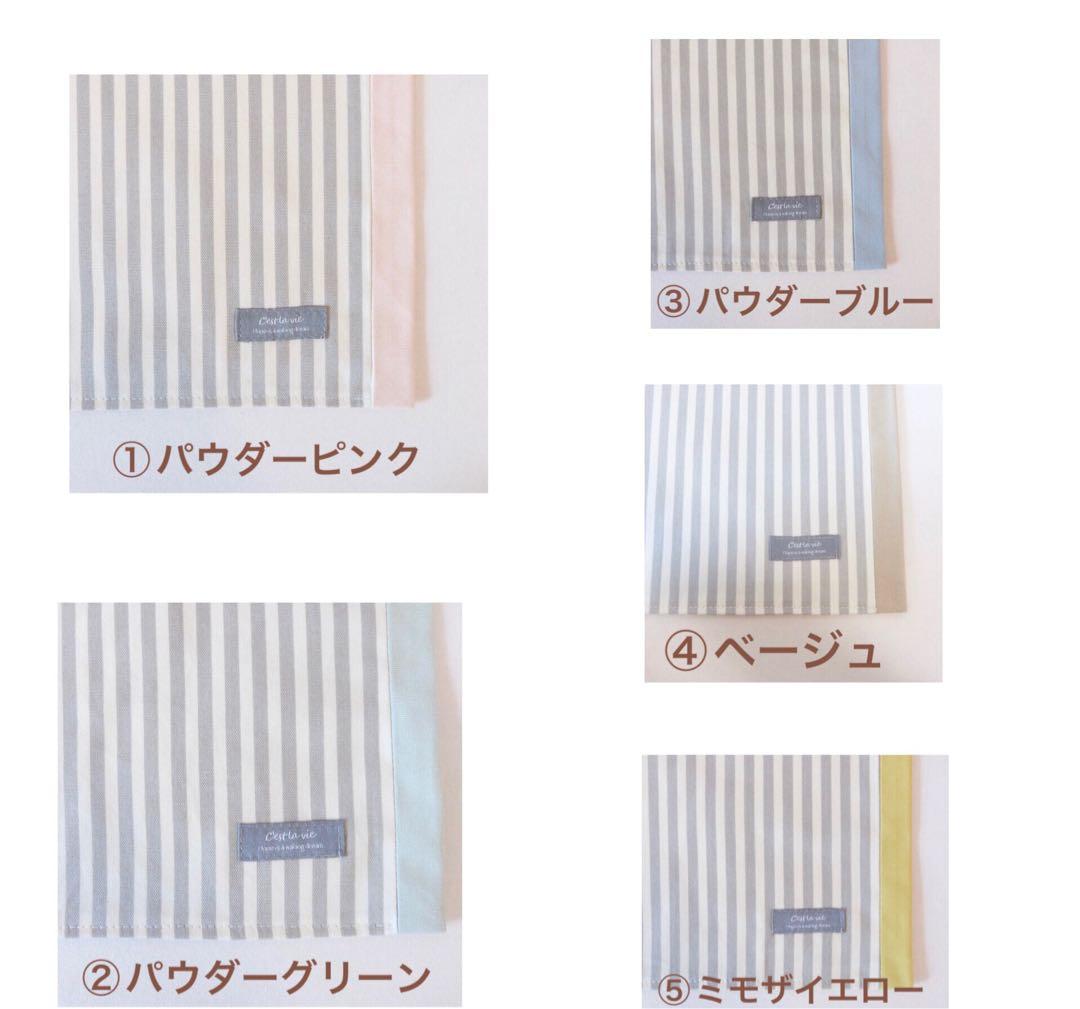 ハンドメイド　ストライプとカラーオックスのランチョンマット　5枚セット