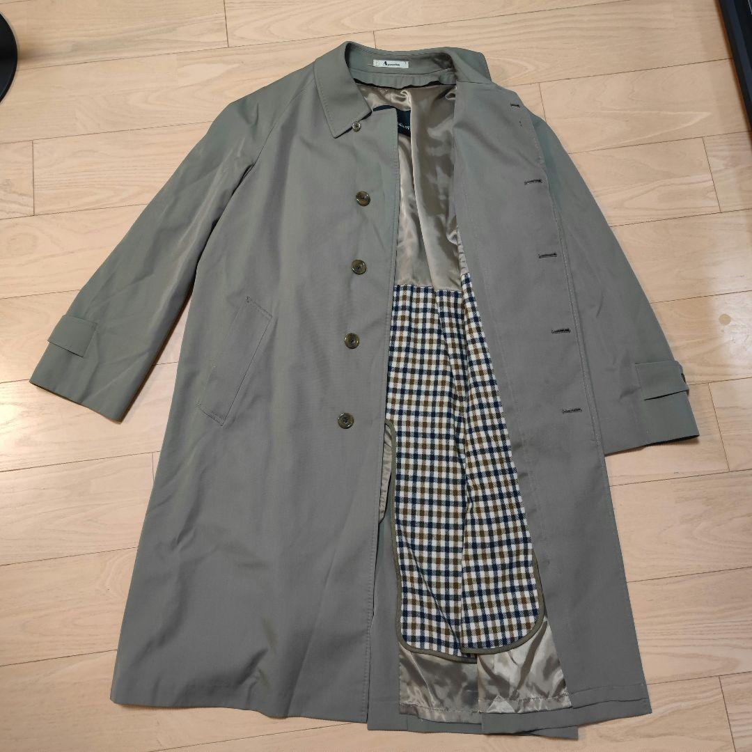 アクアスキュータム 高級ウールシルクコート ライナー付き 上品な英国製デザイン