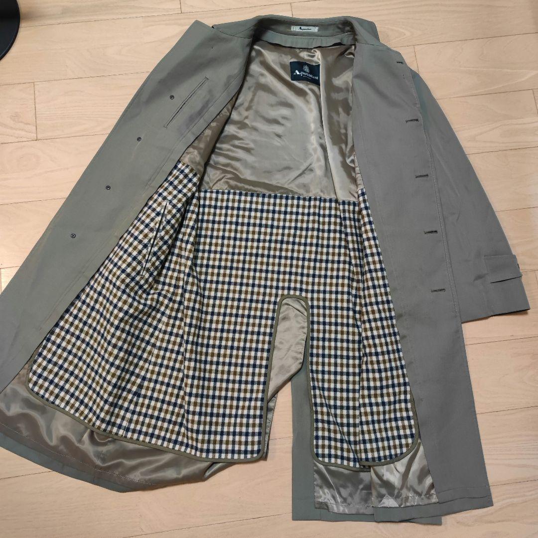 アクアスキュータム 高級ウールシルクコート ライナー付き 上品な英国製デザイン