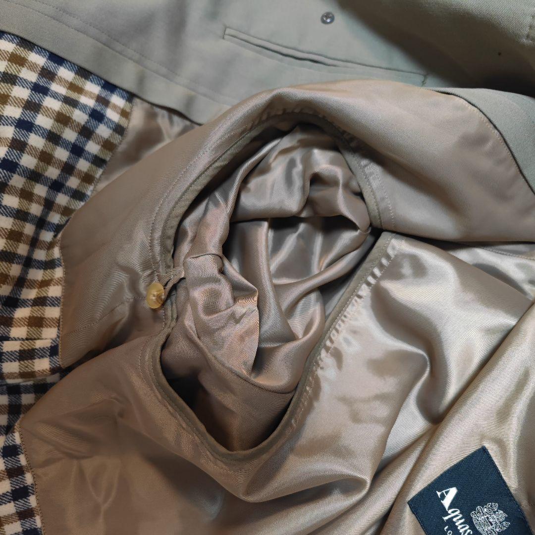 アクアスキュータム 高級ウールシルクコート ライナー付き 上品な英国製デザイン
