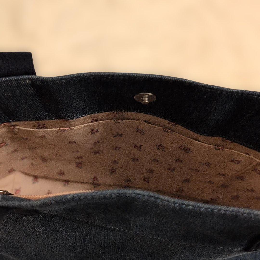 【桃太郎】COACH コーチ トートバッグ デカロゴ デニム インディゴ