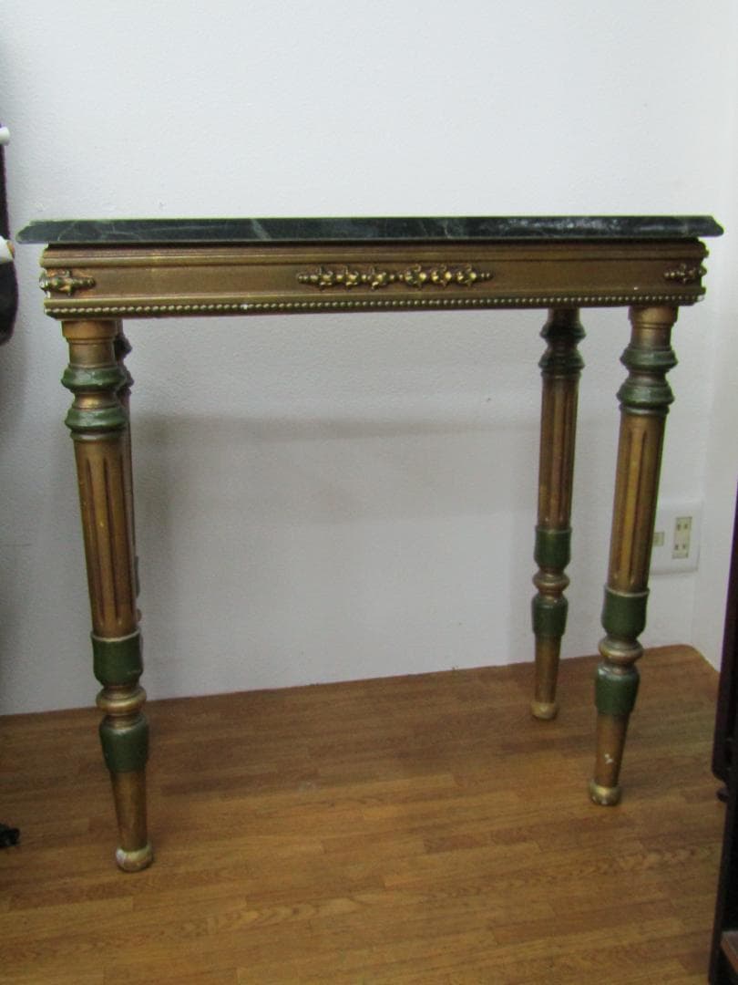T*S様 クラシックスタイル テーブル グリーン大理石 アンティーク