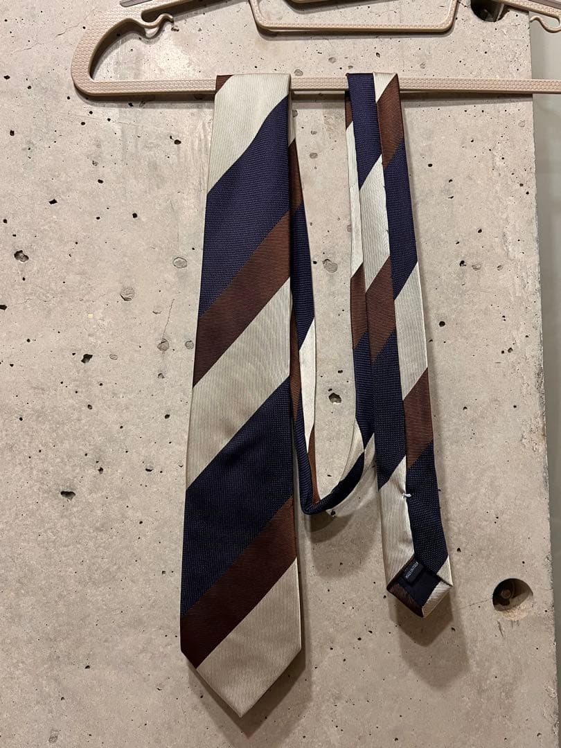 フランコバッシ　ストライプネクタイ ネイビー ブラウン