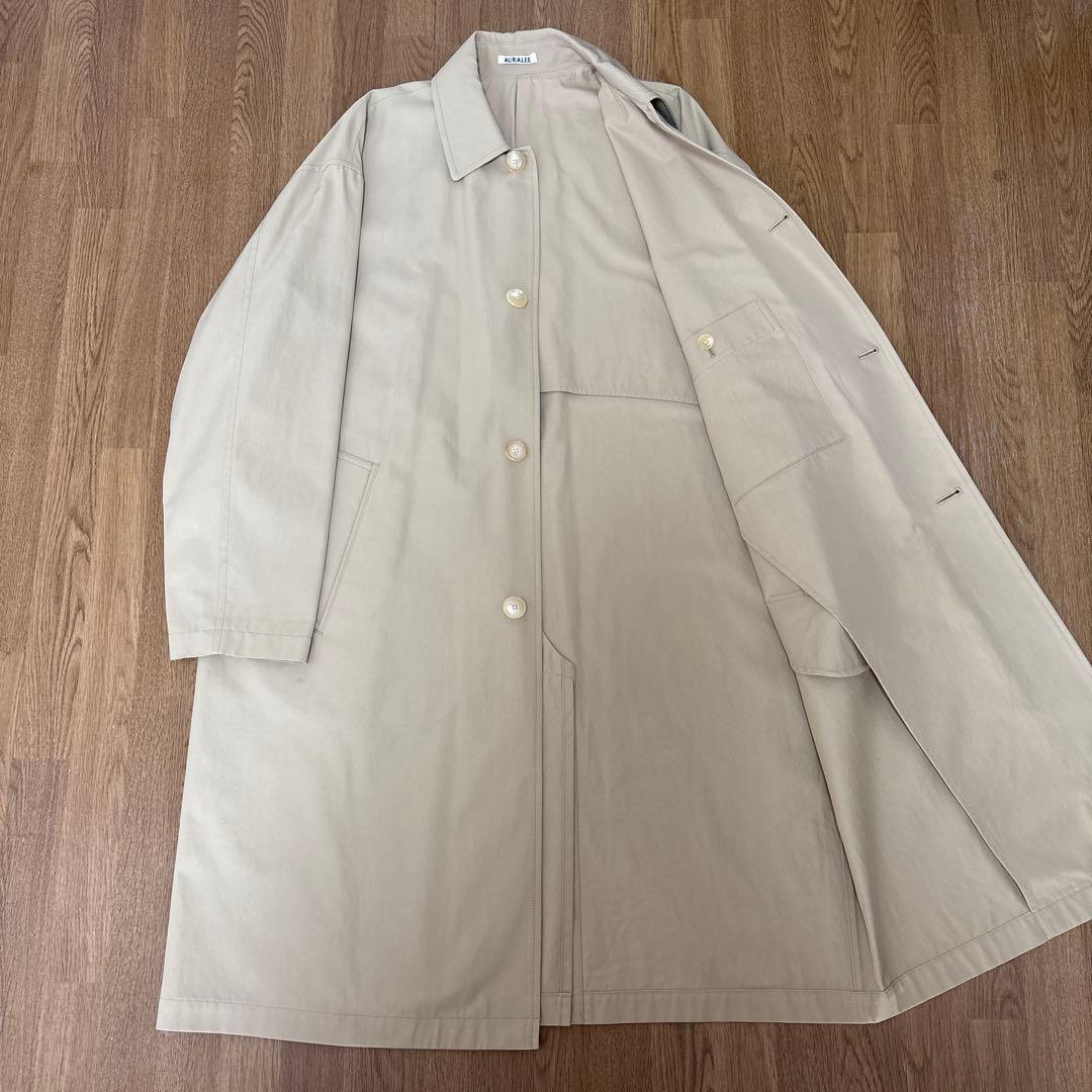 【AURALEE】23SS ステンカラーコート サイズ3 未使用に近い 美品！