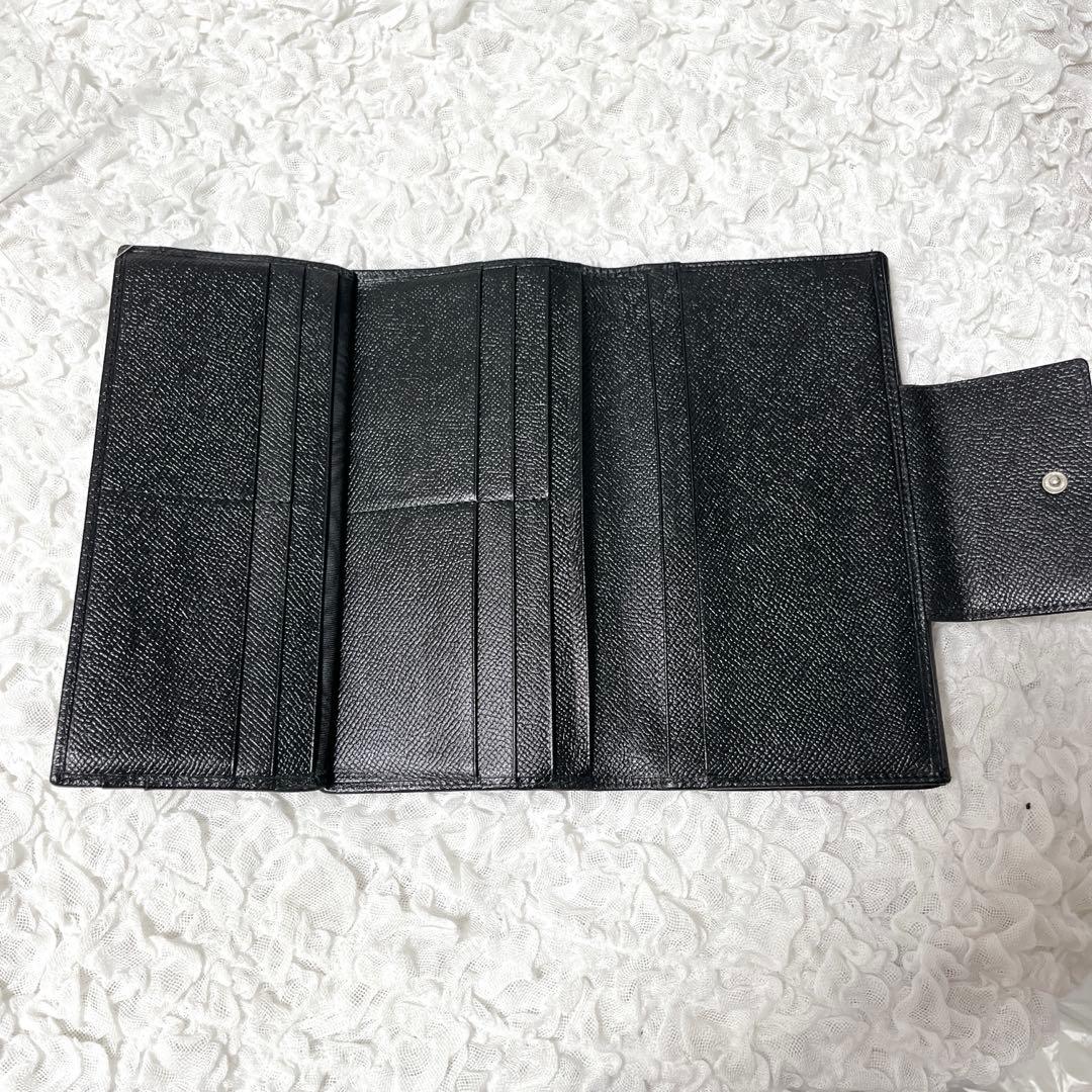 箱付✨BVLGARI ブラック レザー 長財布　ブルガリ　フラップ　本革　黒