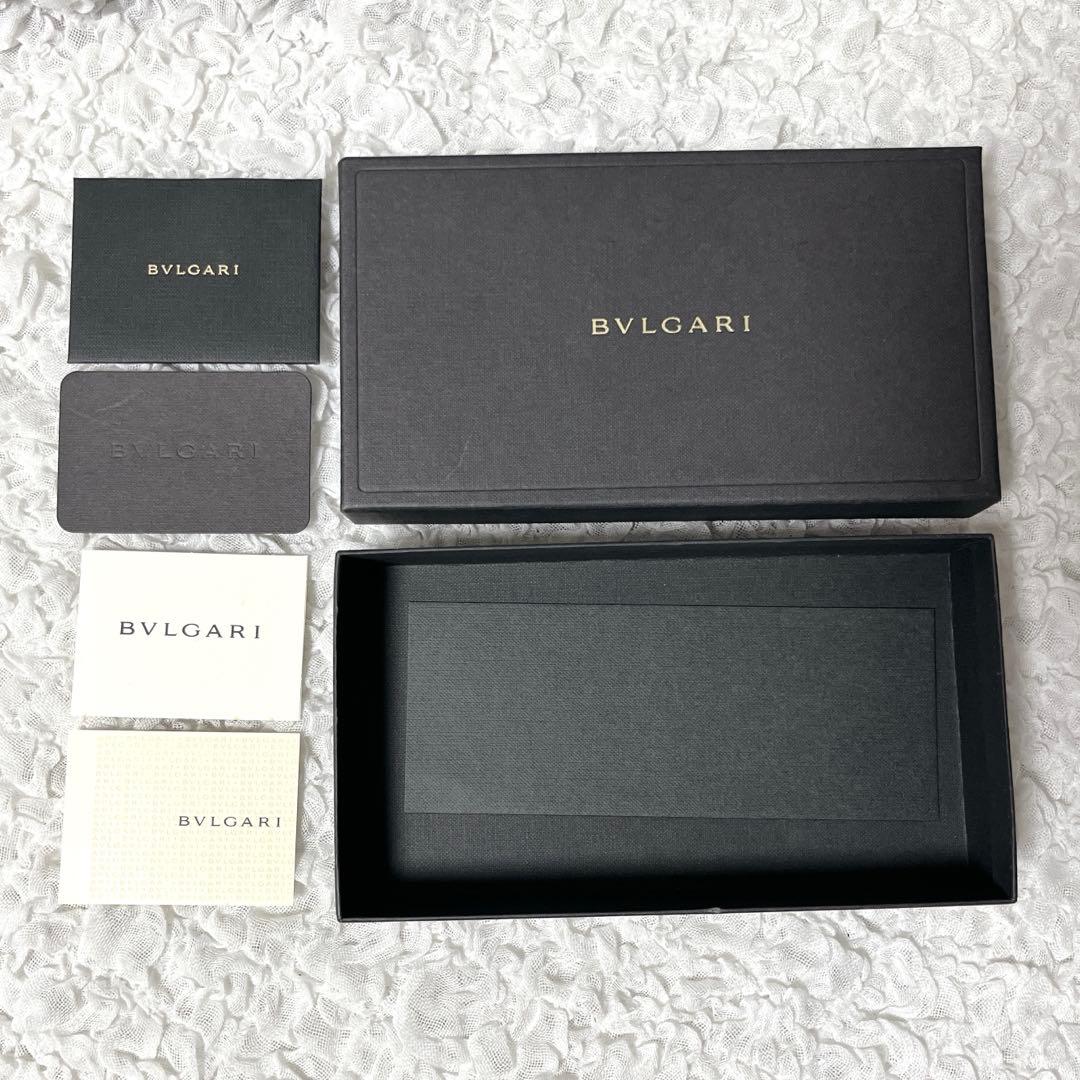 箱付✨BVLGARI ブラック レザー 長財布　ブルガリ　フラップ　本革　黒