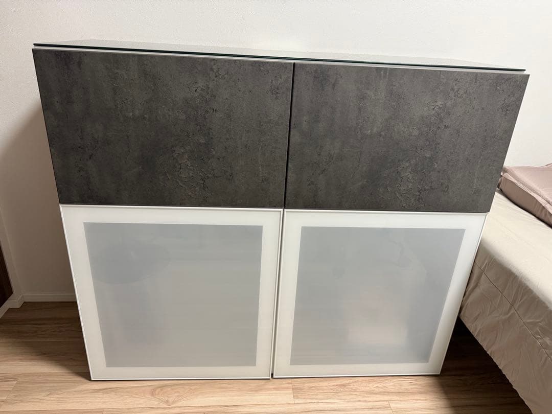 IKEA(イケア) BESTAモダン収納キャビネット グレー ホワイト