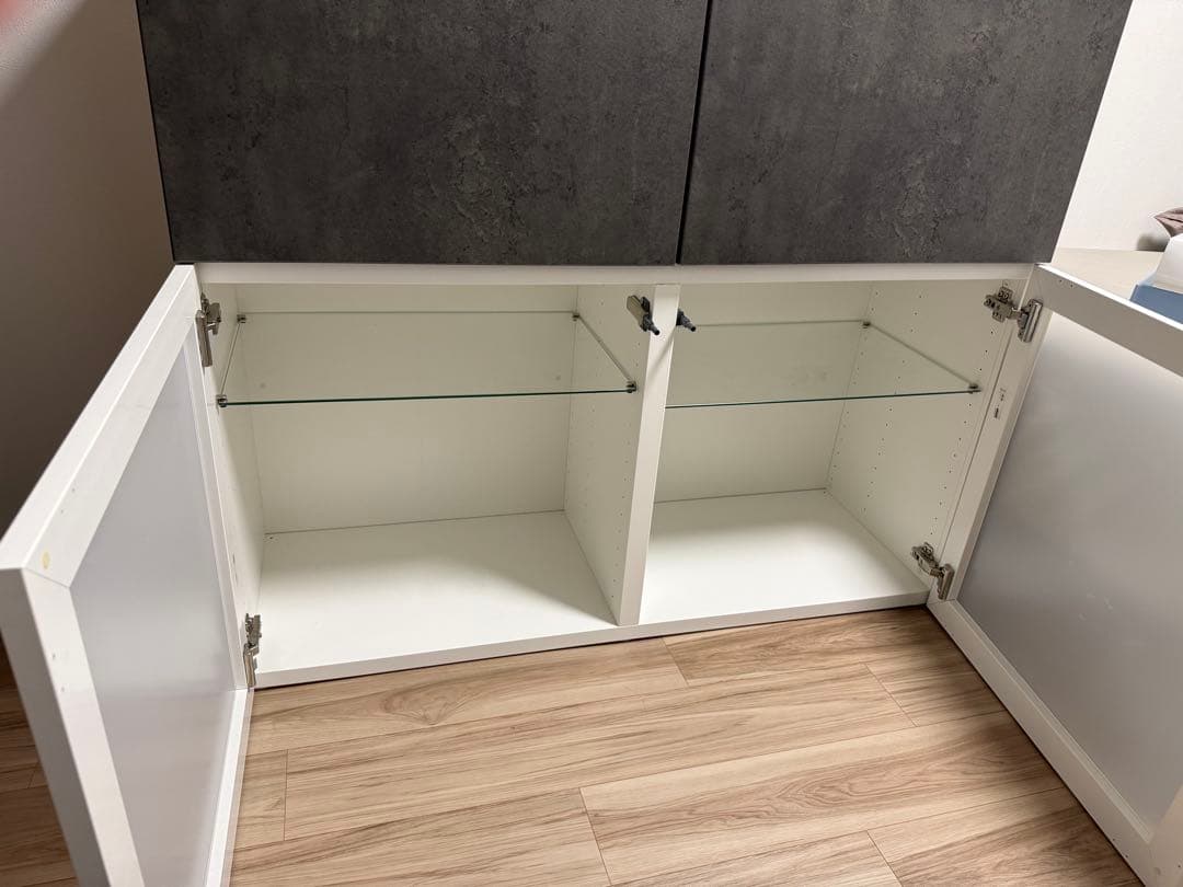 IKEA(イケア) BESTAモダン収納キャビネット グレー ホワイト