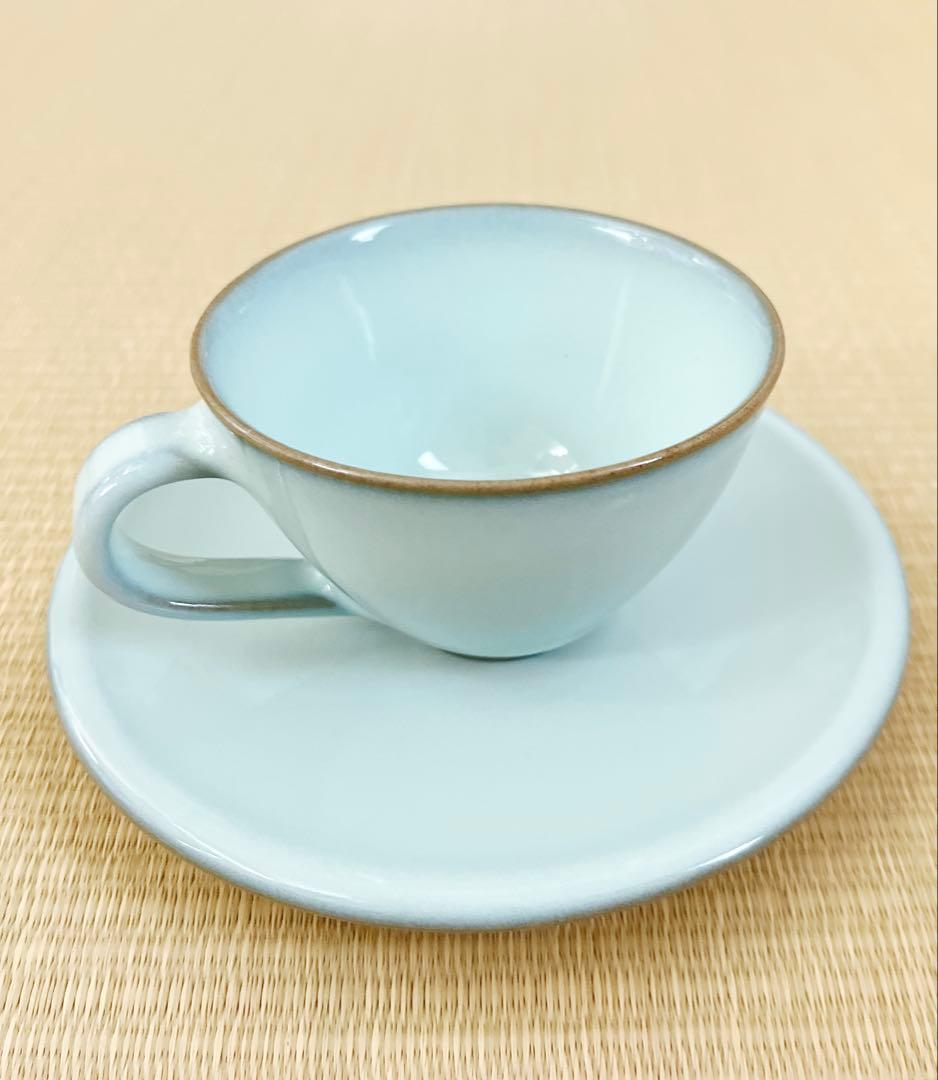 【未使用】小石原焼　人間国宝　福島善三　中野月白瓷　カップ&ソーサー