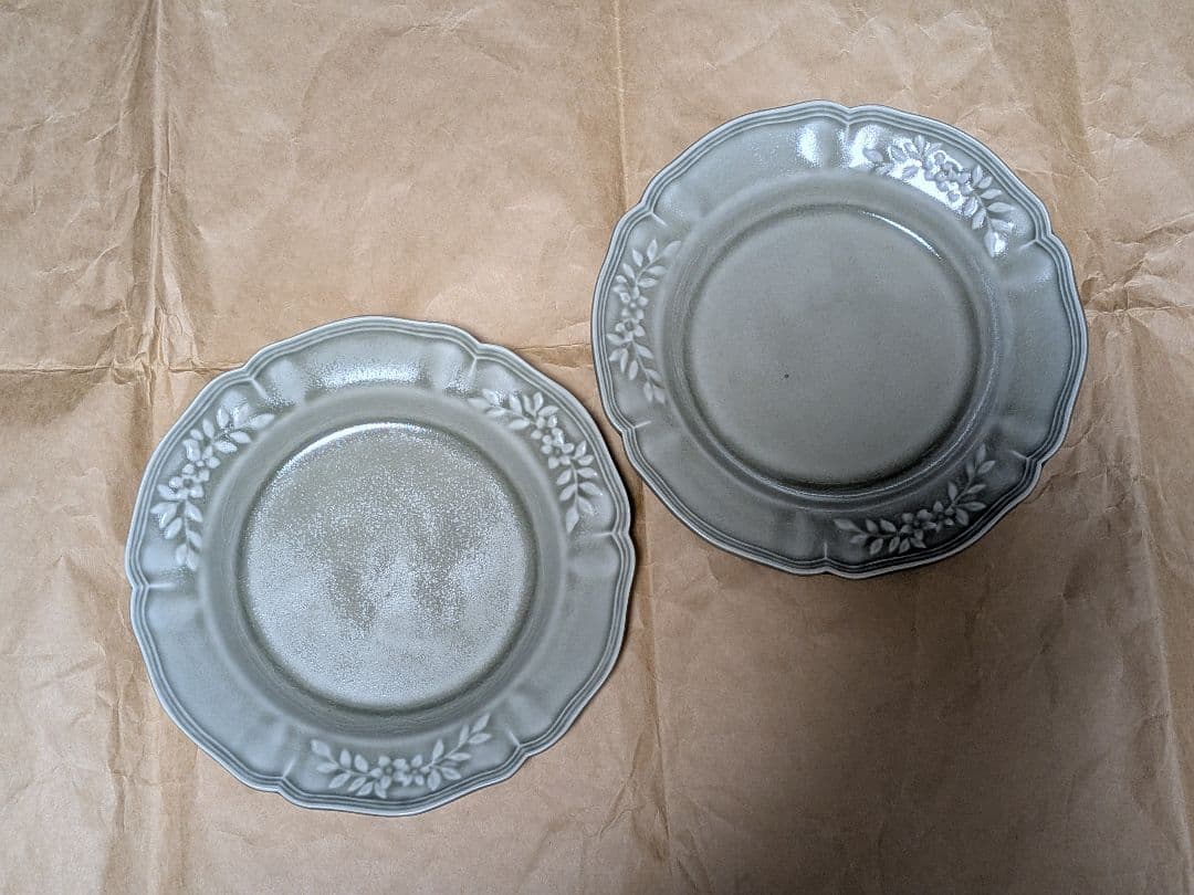 阿部慎太朗　花形リムレリーフ深皿7寸/2客