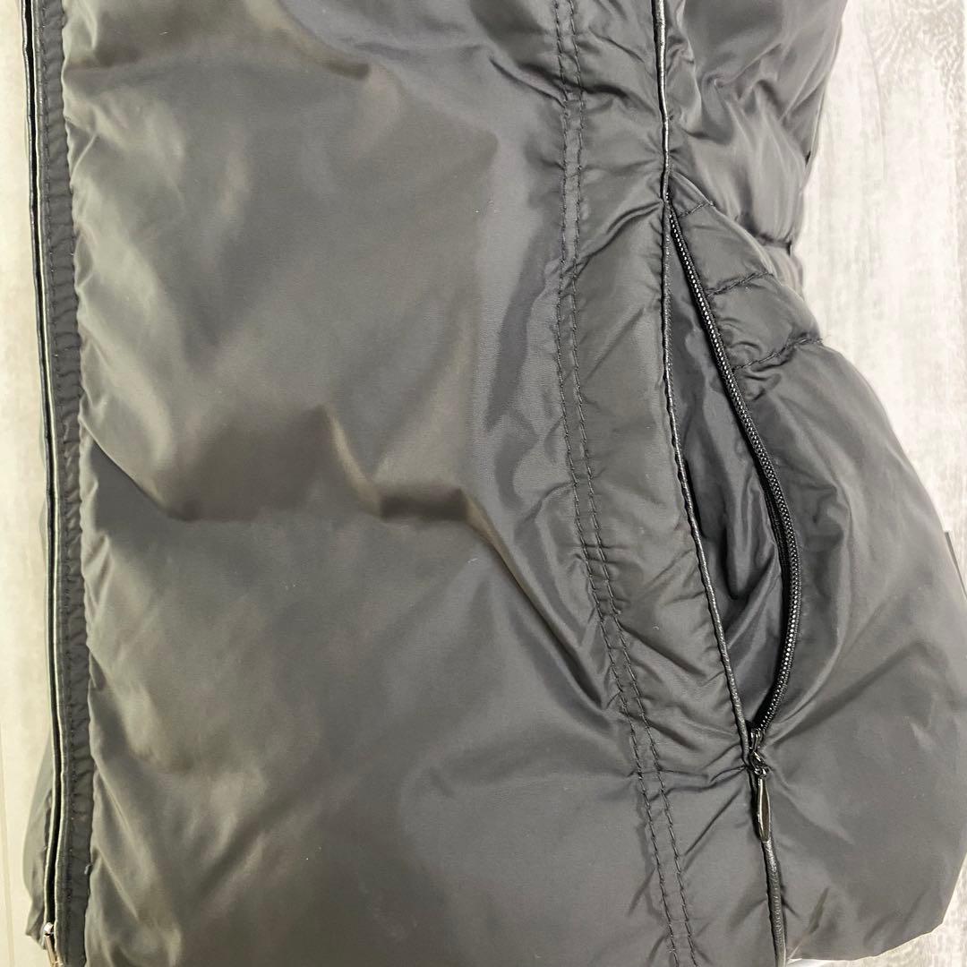 【極美品】モンクレール ダウンベスト ロゴ ナイロン ブラック ノワール S