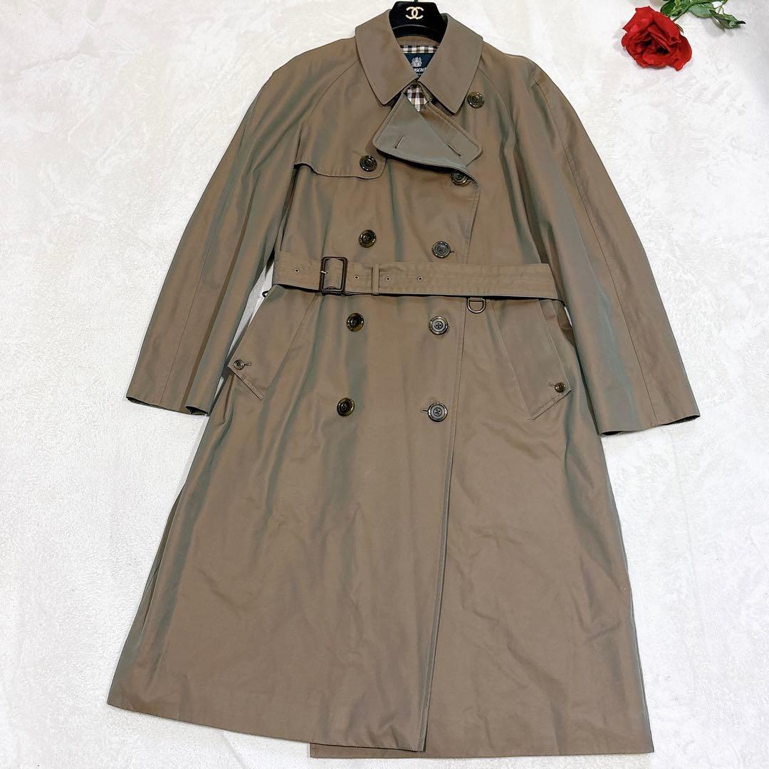 新品同様✨　アクアスキュータム　トレンチコート 玉虫色　メンズ　ロング　38
