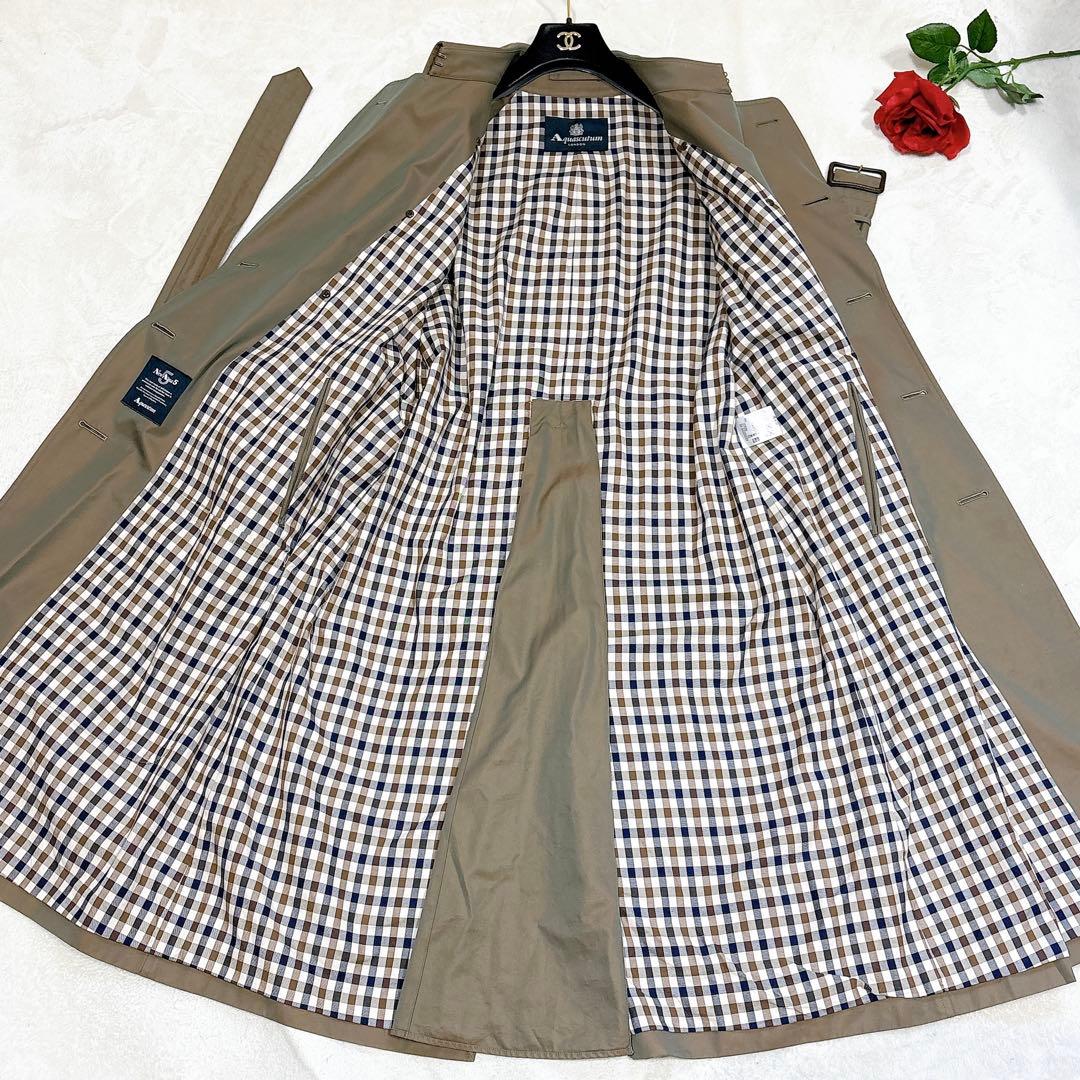 新品同様✨　アクアスキュータム　トレンチコート 玉虫色　メンズ　ロング　38