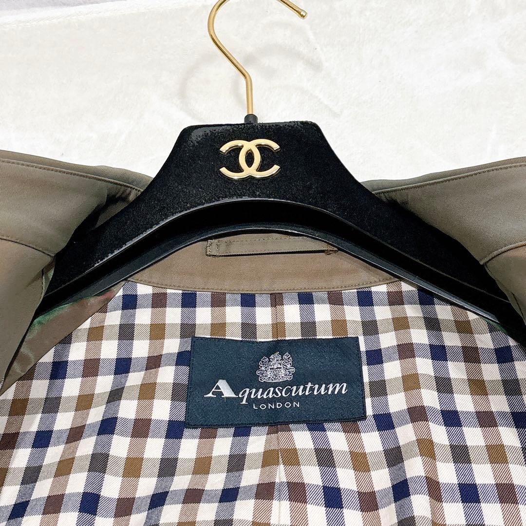 新品同様✨　アクアスキュータム　トレンチコート 玉虫色　メンズ　ロング　38